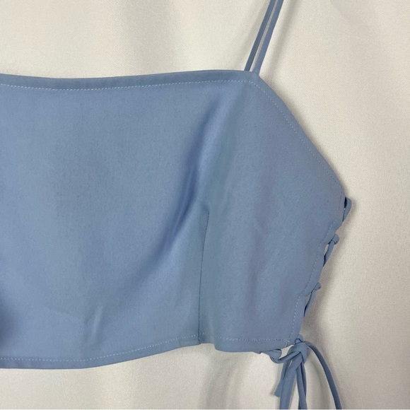 Forever 21 Light Blue Tie Side Boxy Crop Tank Top L - Picture 5 of 6